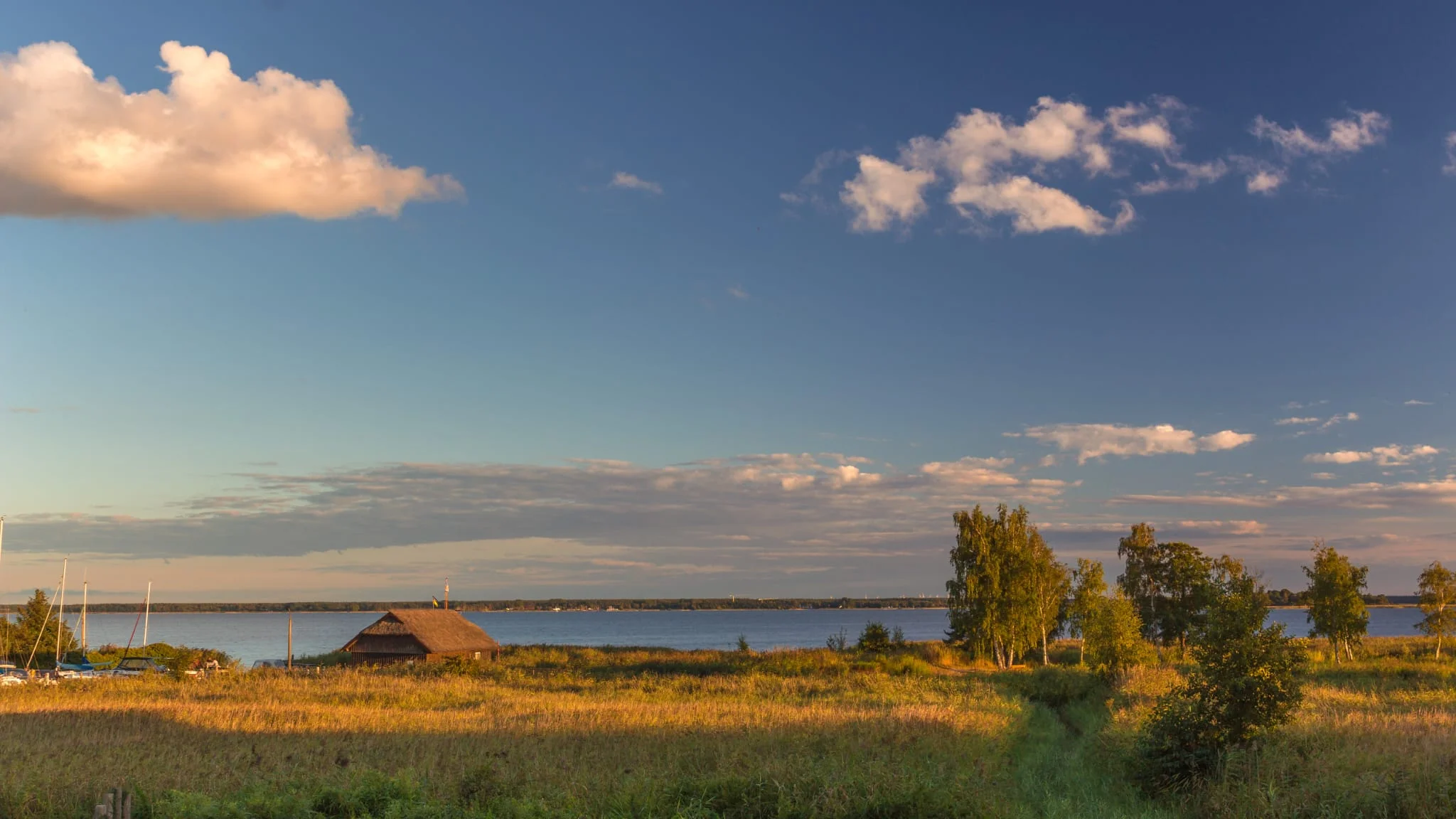Ferienhaus Seehof Abendstimmung am Bodden